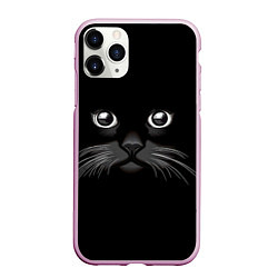 Чехол iPhone 11 Pro матовый Кошачья моська, цвет: 3D-розовый