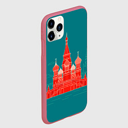 Чехол iPhone 11 Pro матовый Москва, цвет: 3D-малиновый — фото 2