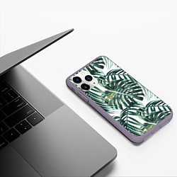 Чехол iPhone 11 Pro матовый Тропики, цвет: 3D-серый — фото 2