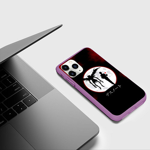 Чехол iPhone 11 Pro матовый Death Note / 3D-Фиолетовый – фото 3