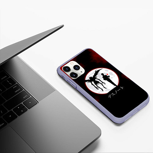 Чехол iPhone 11 Pro матовый Death Note / 3D-Светло-сиреневый – фото 3