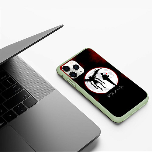 Чехол iPhone 11 Pro матовый Death Note / 3D-Салатовый – фото 3