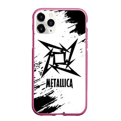 Чехол iPhone 11 Pro матовый METALLICA МЕТАЛЛИКА, цвет: 3D-малиновый