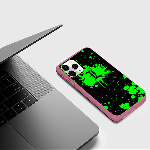 Чехол iPhone 11 Pro матовый Death Note / 3D-Малиновый – фото 3
