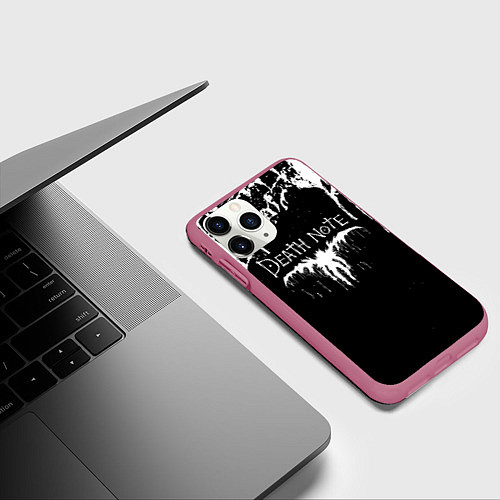 Чехол iPhone 11 Pro матовый Death Note / 3D-Малиновый – фото 3