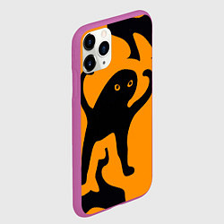 Чехол iPhone 11 Pro матовый Кот- мем, цвет: 3D-фиолетовый — фото 2