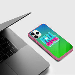 Чехол iPhone 11 Pro матовый FALL GUYS, цвет: 3D-малиновый — фото 2