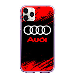 Чехол iPhone 11 Pro матовый AUDI АУДИ, цвет: 3D-сиреневый