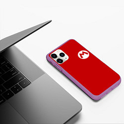 Чехол iPhone 11 Pro матовый МАРИО, цвет: 3D-фиолетовый — фото 2