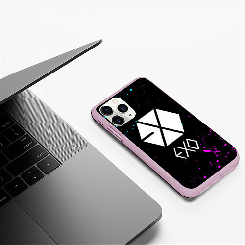 Чехол iPhone 11 Pro матовый EXO BAND / 3D-Розовый – фото 3