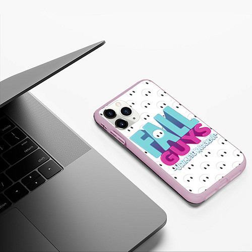 Чехол iPhone 11 Pro матовый Fall Guys / 3D-Розовый – фото 3