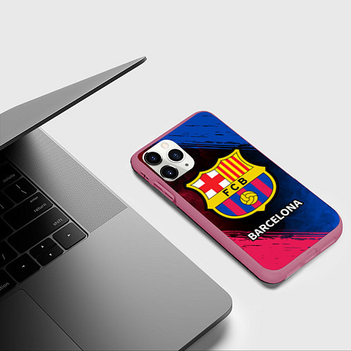 Чехол iPhone 11 Pro матовый BARCELONA БАРСЕЛОНА / 3D-Малиновый – фото 3