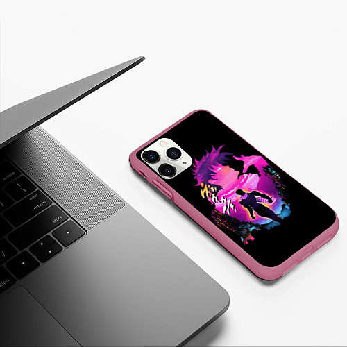 Чехол iPhone 11 Pro матовый JoJo’s Bizarre Adventure / 3D-Малиновый – фото 3