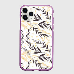 Чехол iPhone 11 Pro матовый Колосья, цвет: 3D-фиолетовый
