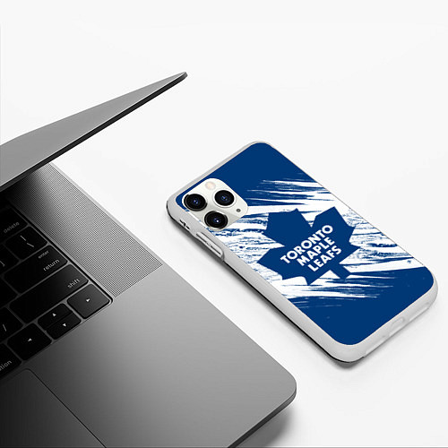 Чехол iPhone 11 Pro матовый Toronto Maple Leafs, / 3D-Белый – фото 3