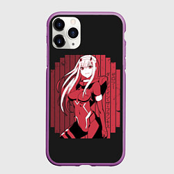 Чехол iPhone 11 Pro матовый ZeroTwo Darling in the Franx, цвет: 3D-фиолетовый