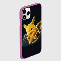 Чехол iPhone 11 Pro матовый Pikachu Pika Pika, цвет: 3D-фиолетовый — фото 2