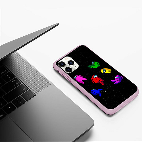 Чехол iPhone 11 Pro матовый Among Us / 3D-Розовый – фото 3