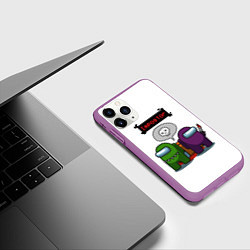 Чехол iPhone 11 Pro матовый Among Us, цвет: 3D-фиолетовый — фото 2