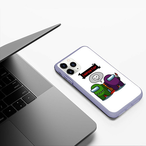 Чехол iPhone 11 Pro матовый Among Us / 3D-Светло-сиреневый – фото 3