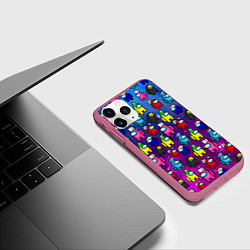 Чехол iPhone 11 Pro матовый AMONG US, цвет: 3D-малиновый — фото 2