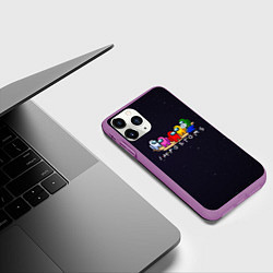 Чехол iPhone 11 Pro матовый Among Us, цвет: 3D-фиолетовый — фото 2