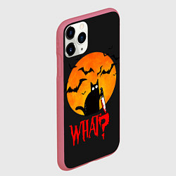 Чехол iPhone 11 Pro матовый What Cat Halloween, цвет: 3D-малиновый — фото 2