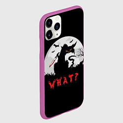 Чехол iPhone 11 Pro матовый What Cat Halloween, цвет: 3D-фиолетовый — фото 2