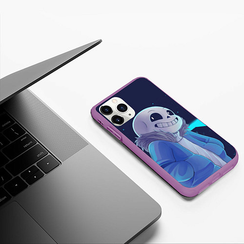 Чехол iPhone 11 Pro матовый UNDERTALE / 3D-Фиолетовый – фото 3