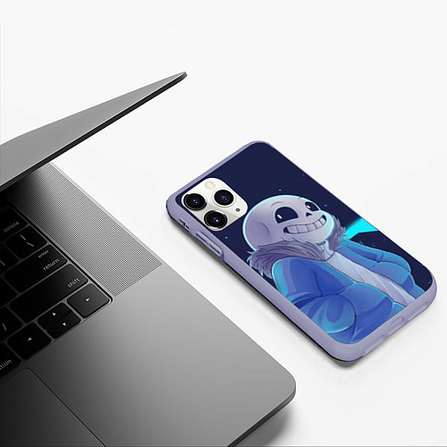 Чехол iPhone 11 Pro матовый UNDERTALE / 3D-Светло-сиреневый – фото 3