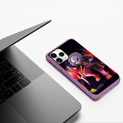 Чехол iPhone 11 Pro матовый UNDERTALE, цвет: 3D-фиолетовый — фото 2