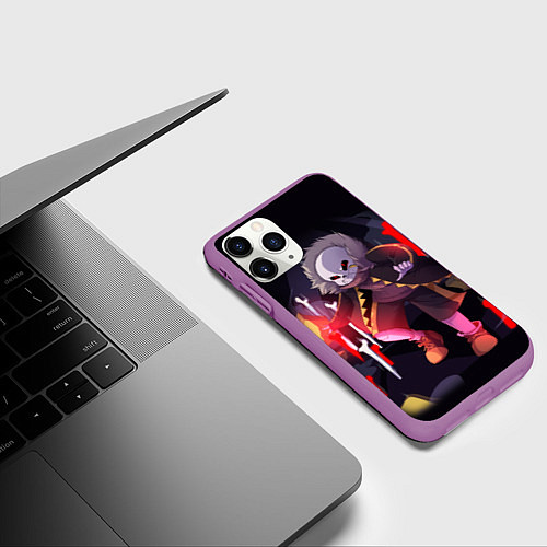 Чехол iPhone 11 Pro матовый UNDERTALE / 3D-Фиолетовый – фото 3