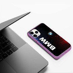 Чехол iPhone 11 Pro матовый BMW ТЕКСТУРА, цвет: 3D-фиолетовый — фото 2