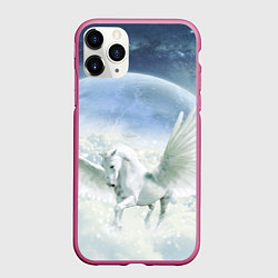 Чехол iPhone 11 Pro матовый Пегас, цвет: 3D-малиновый