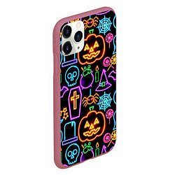 Чехол iPhone 11 Pro матовый Halloween, цвет: 3D-малиновый — фото 2