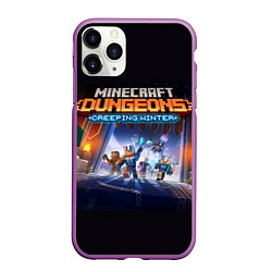 Чехол iPhone 11 Pro матовый Minecraft Dungeons, цвет: 3D-фиолетовый