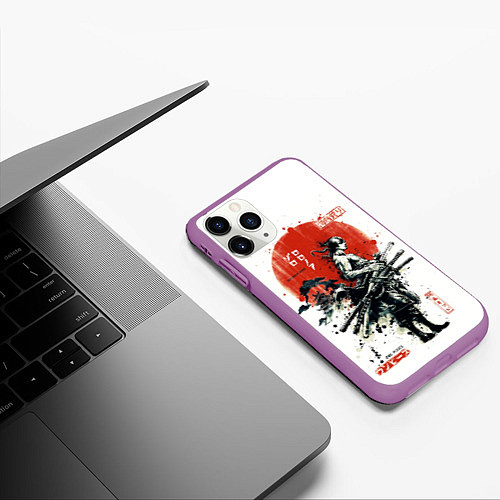 Чехол iPhone 11 Pro матовый ONE PIECE ZOHO SAMURAI / 3D-Фиолетовый – фото 3