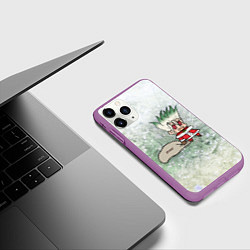 Чехол iPhone 11 Pro матовый Доктор Стоун новогодний, цвет: 3D-фиолетовый — фото 2