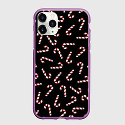 Чехол iPhone 11 Pro матовый Christmas Candy, цвет: 3D-фиолетовый