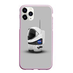 Чехол iPhone 11 Pro матовый Among Us SpaceX, цвет: 3D-розовый