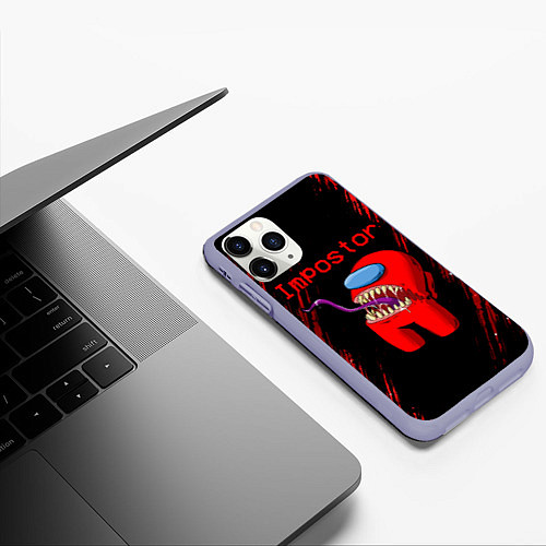 Чехол iPhone 11 Pro матовый AMONG US - MONSTER / 3D-Светло-сиреневый – фото 3