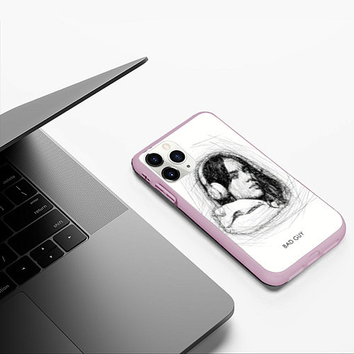 Чехол iPhone 11 Pro матовый Billie Eilish карандаш / 3D-Розовый – фото 3