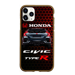 Чехол iPhone 11 Pro матовый Honda Civic Type R, цвет: 3D-коричневый