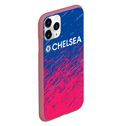 Чехол iPhone 11 Pro матовый Chelsea Челси, цвет: 3D-малиновый — фото 2