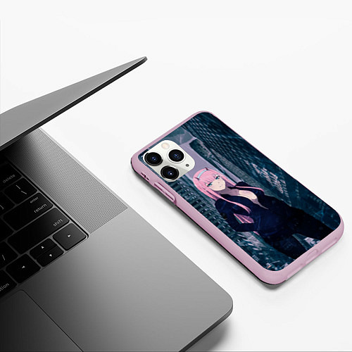 Чехол iPhone 11 Pro матовый Zero Two / 3D-Розовый – фото 3