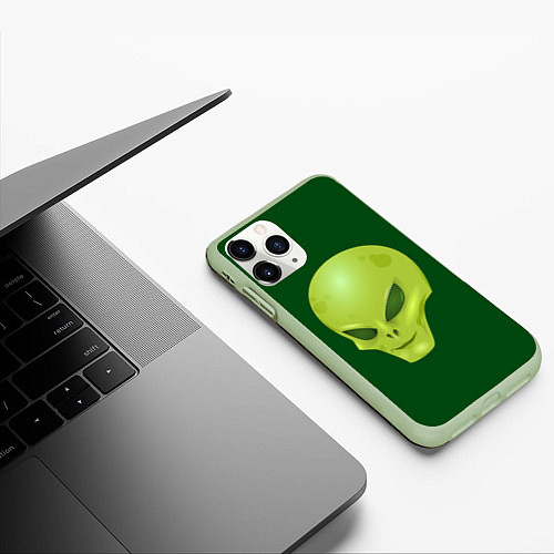 Чехол iPhone 11 Pro матовый Пришелец / 3D-Салатовый – фото 3