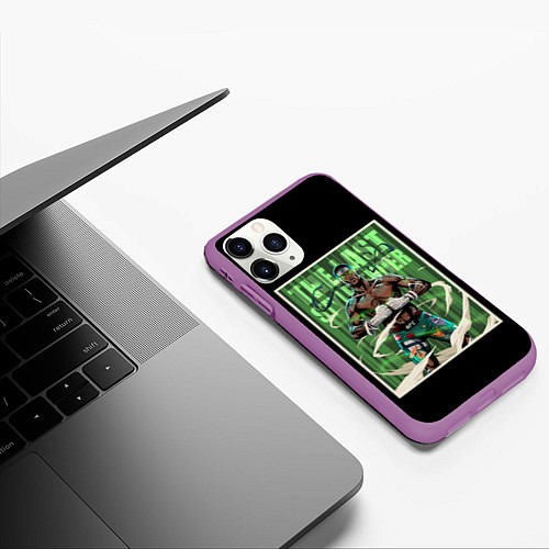 Чехол iPhone 11 Pro матовый Исраэль Адесанья / 3D-Фиолетовый – фото 3