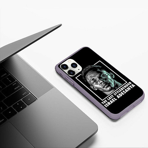 Чехол iPhone 11 Pro матовый Исраэль Адесанья / 3D-Серый – фото 3
