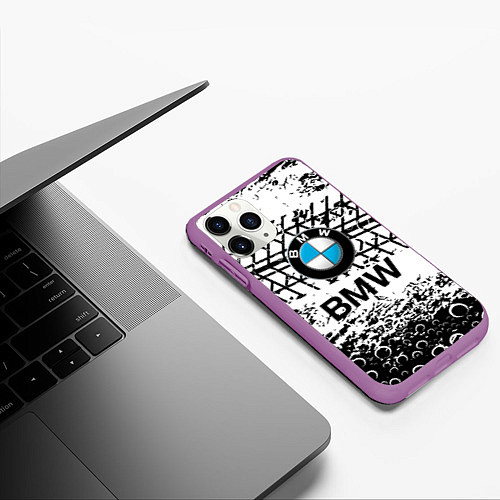 Чехол iPhone 11 Pro матовый BMW / 3D-Фиолетовый – фото 3