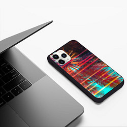 Чехол iPhone 11 Pro матовый Palm glitch art, цвет: 3D-черный — фото 2